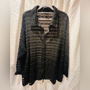 Sheer lace like oversized blouse
